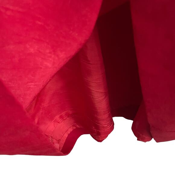 Vintage Jessica Howard Women Velvet Dress 14 Red Square Neck Classic Glam Party - Picture 6 of 14